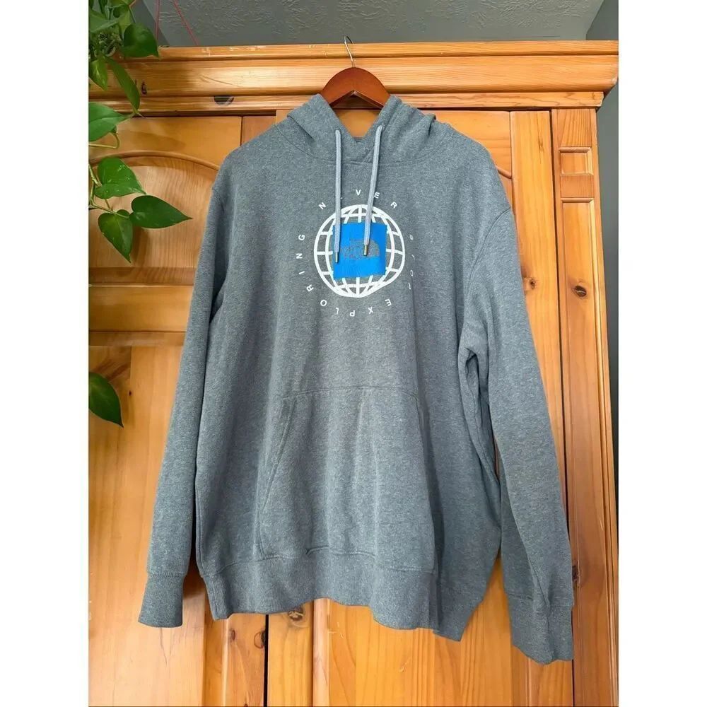 “The North Face ‘Never Stop Exploring’ Gray Hoodie (XXL)”